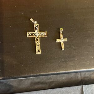 Elegant Gold Cross Pendant Set